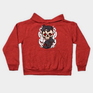 Skull Fish - Black and Red Kids Hoodie